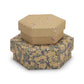 Set de 2 cajas acolchadas - Winter leaves mustards / flower bouquet dijon