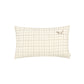 Cojín rectangular bordado de lino francés lavado - Natural grid