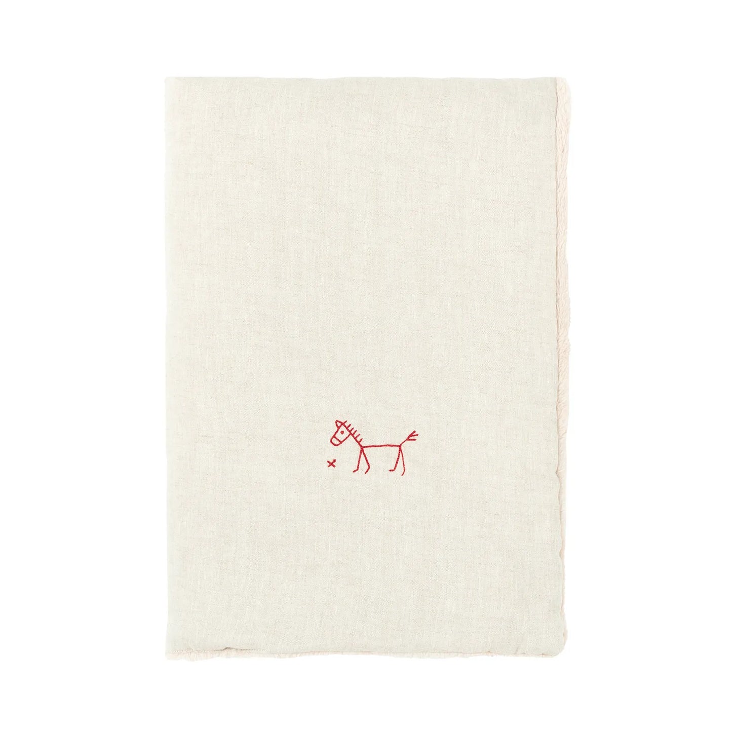 Manta Invierno L1NO lino frances bordada - Greige