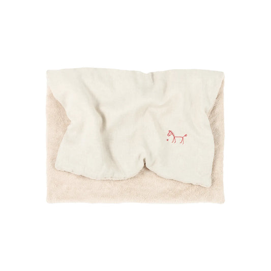 Manta Invierno L1NO lino frances bordada - Greige