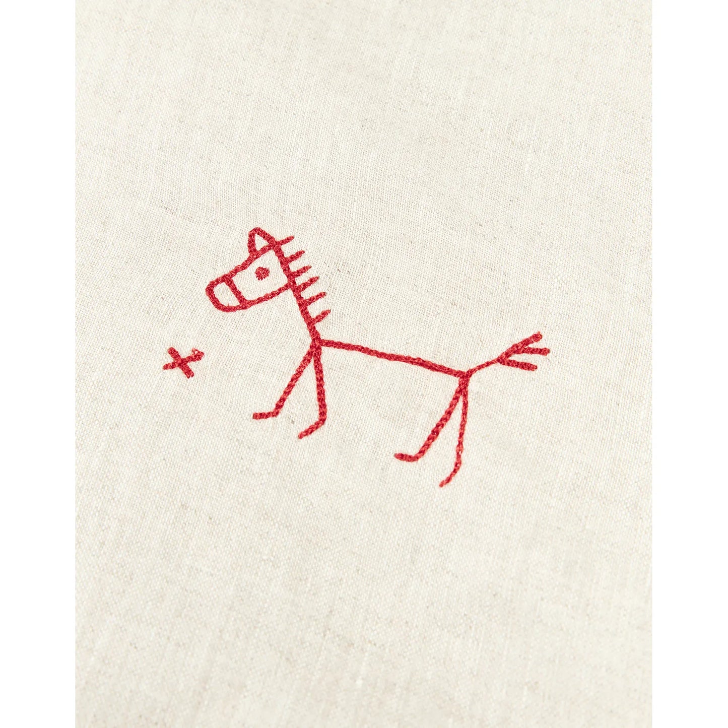 Manta Invierno L1NO lino frances bordada - Greige