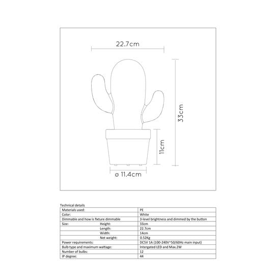 Lámpara cactus Outdoor y recargable