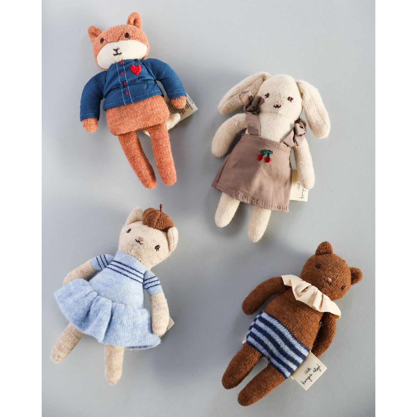 Set 2 muñecos tejidos - Kittie Friends