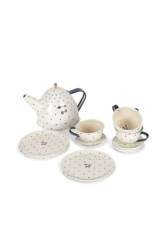 Set de té metálico - Blue dot