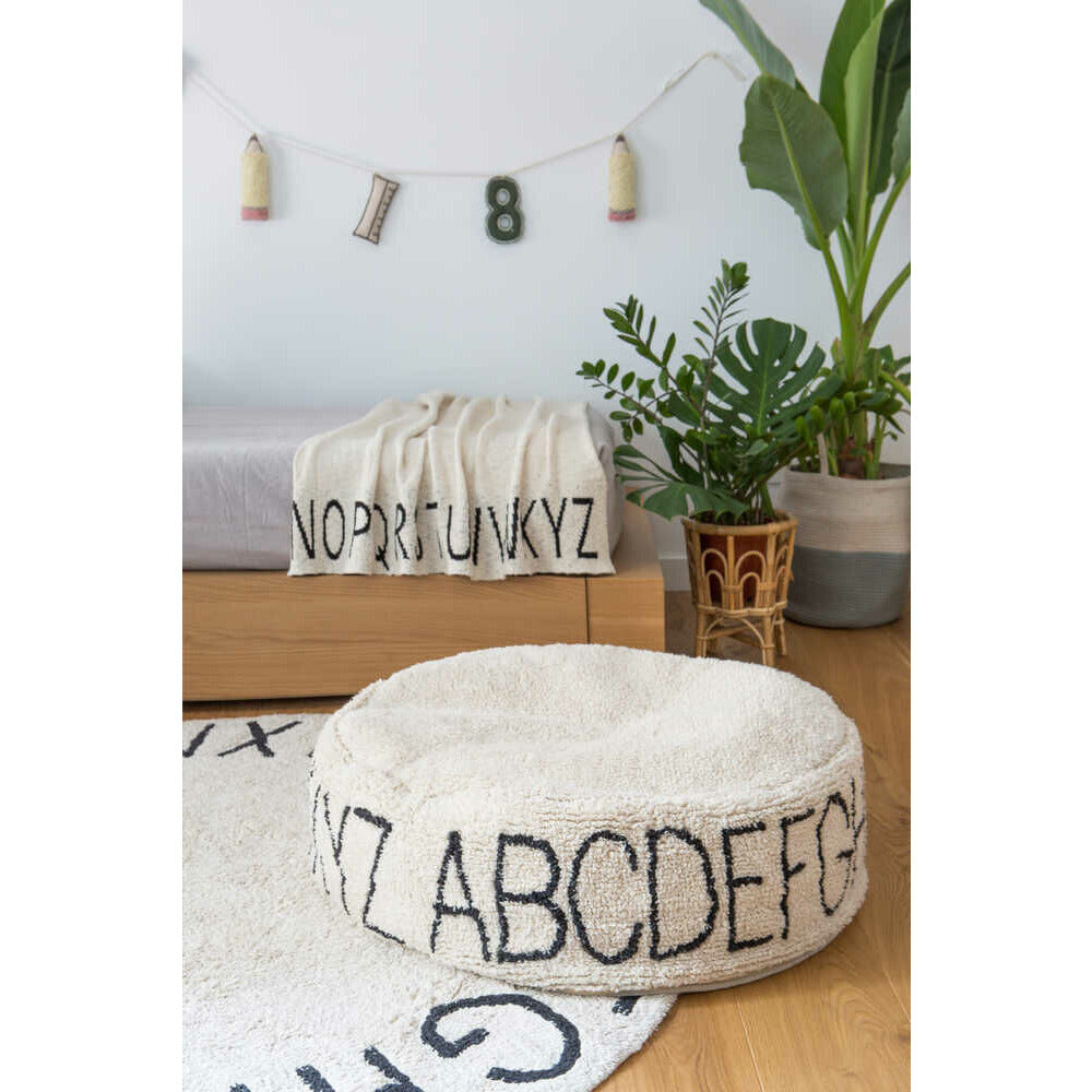 Pouf ABC Natural - black