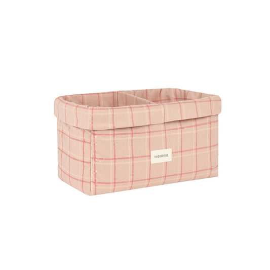 Cesta organizador doble stories LTD - Pink red checks