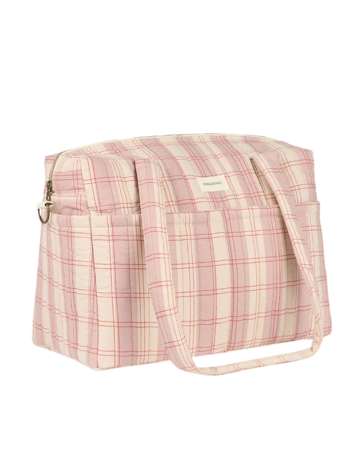 Bolso cambiador apto para coche Stories limited edition - Powder red checks