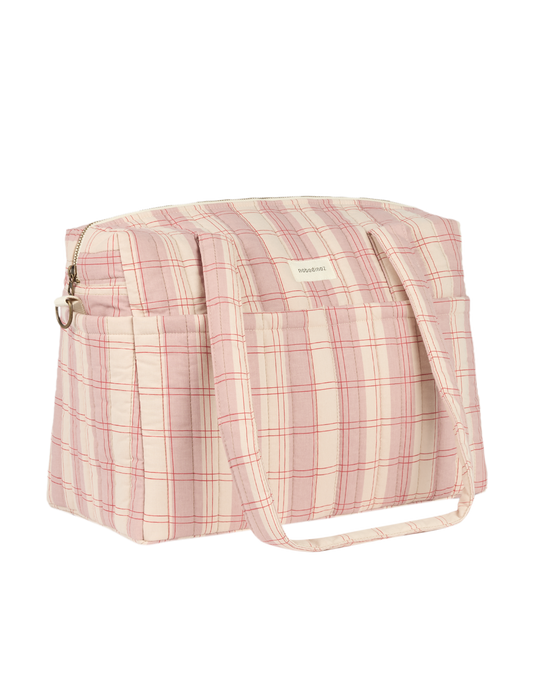 Bolso cambiador apto para coche Stories limited edition - Powder red checks