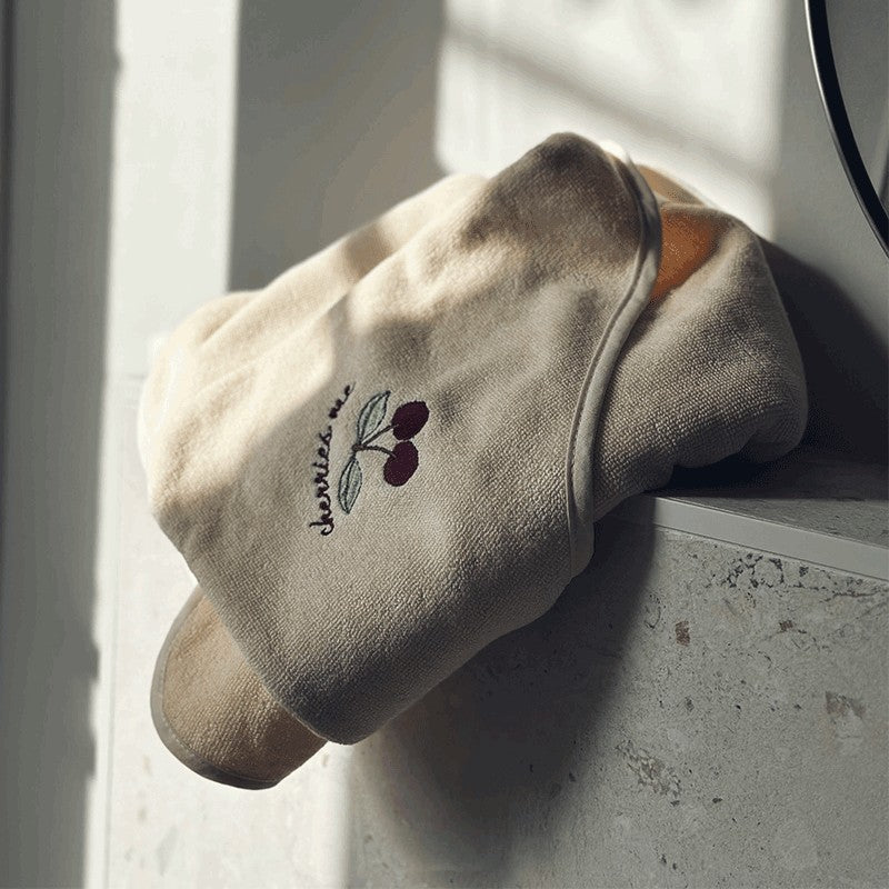 Toalla con capucha Terry Bordada - Cherry