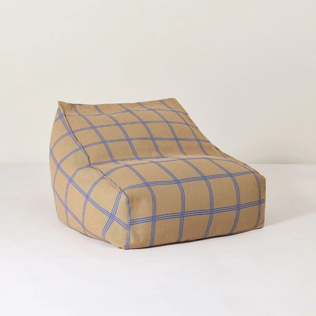 Pouf sillón vibes - Brown blue windowpane