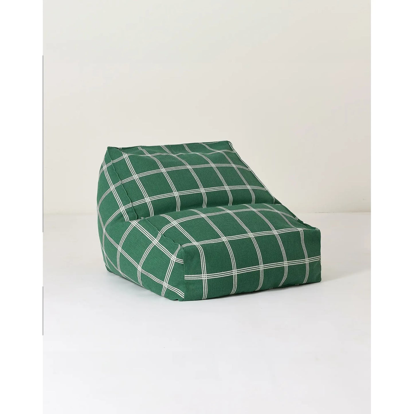 Pouf sillón vibes - Green white windowpane