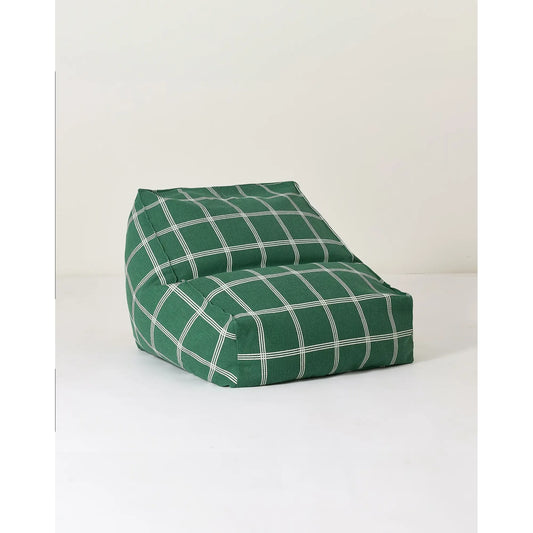 Pouf sillón vibes - Green white windowpane
