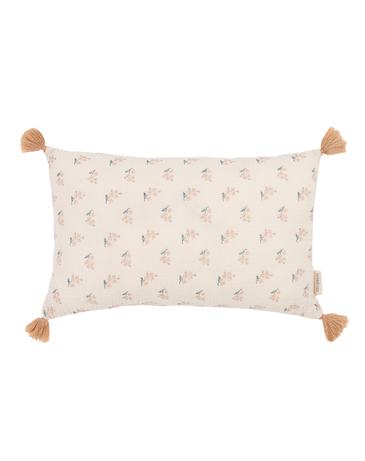 Cojín rectangular con pompones de doble gasa de algodón lavado Wabi Sabi - Darling