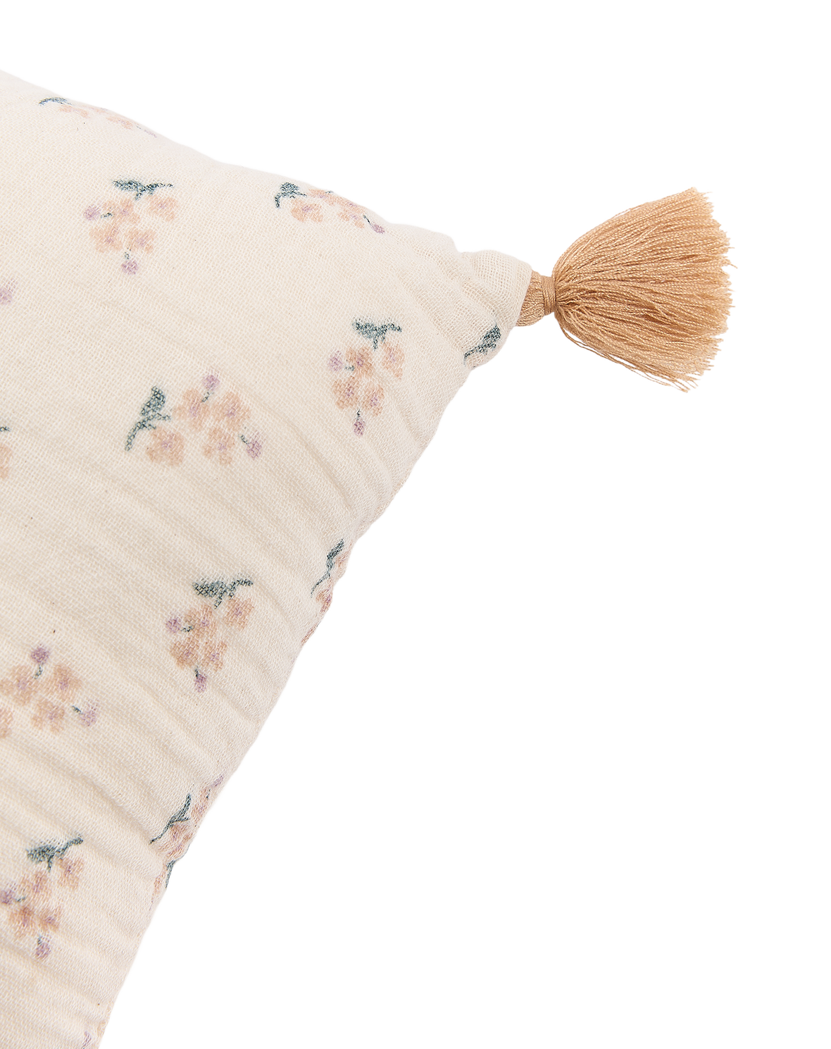 Cojín rectangular con pompones de doble gasa de algodón lavado Wabi Sabi - Darling