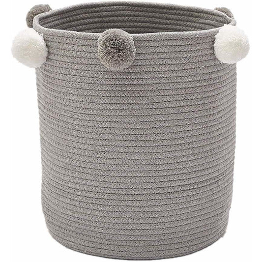 Canasto Pompones - Gris