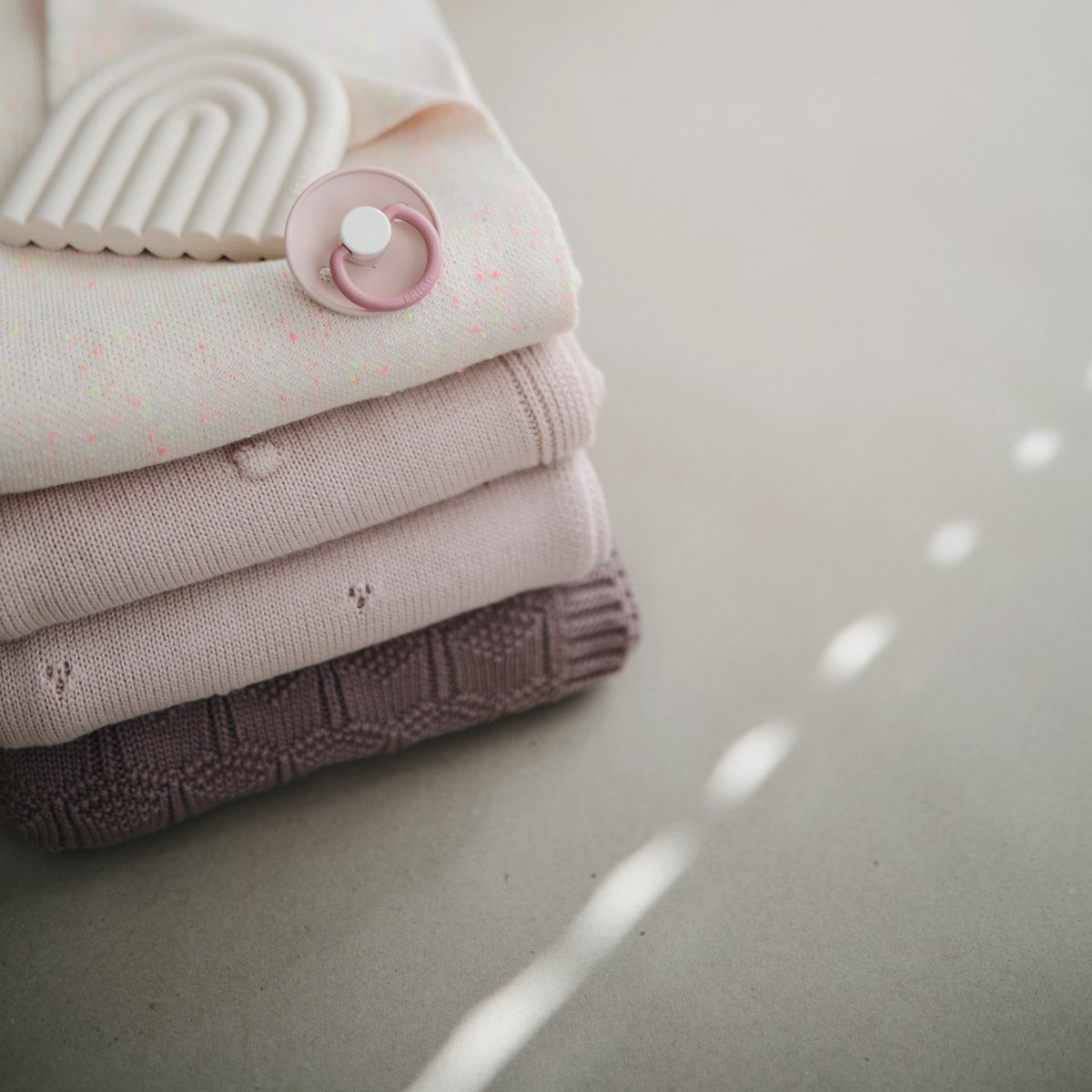 Manta Tejida - Textured Dots Blush