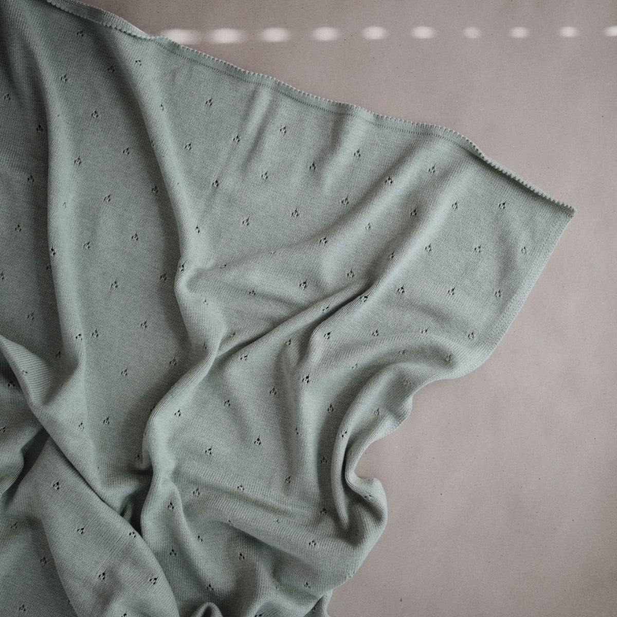 Manta Tejida - Pointelle Sage Melange