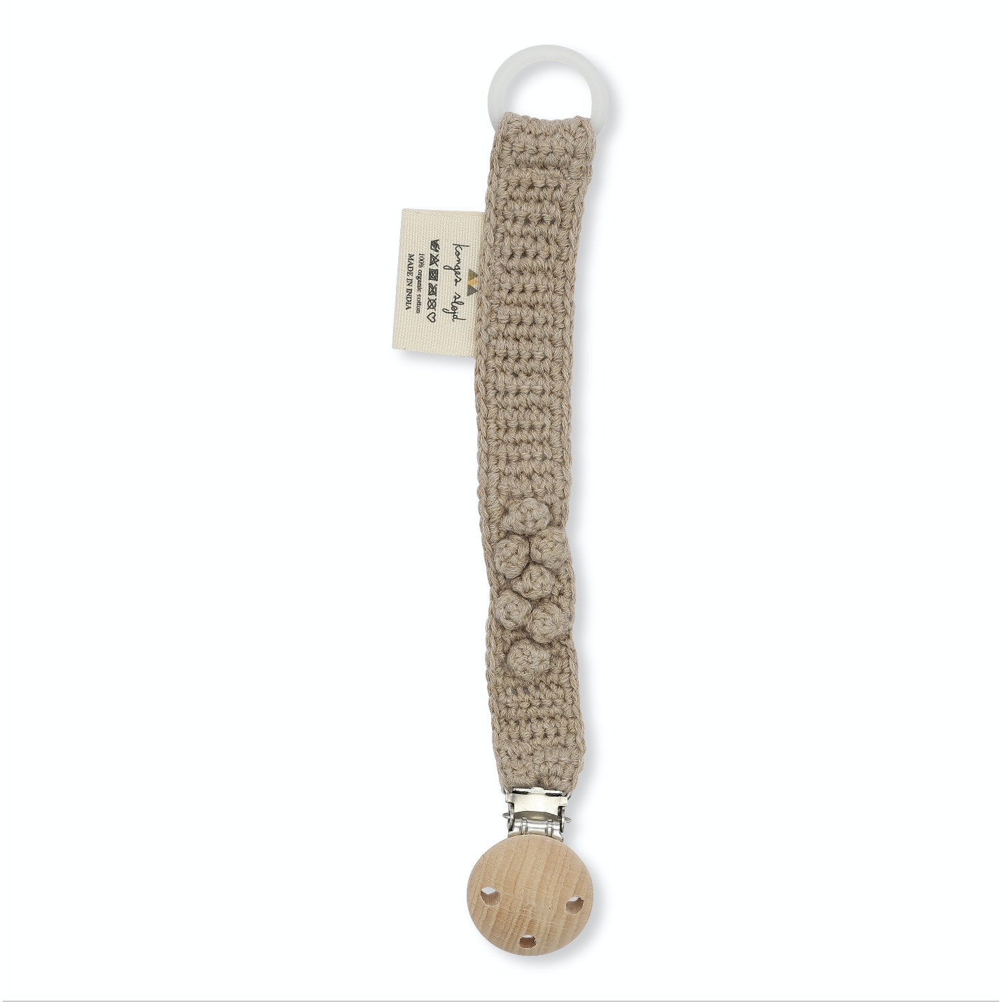 Porta Chupetes Tejido - Brown Melange