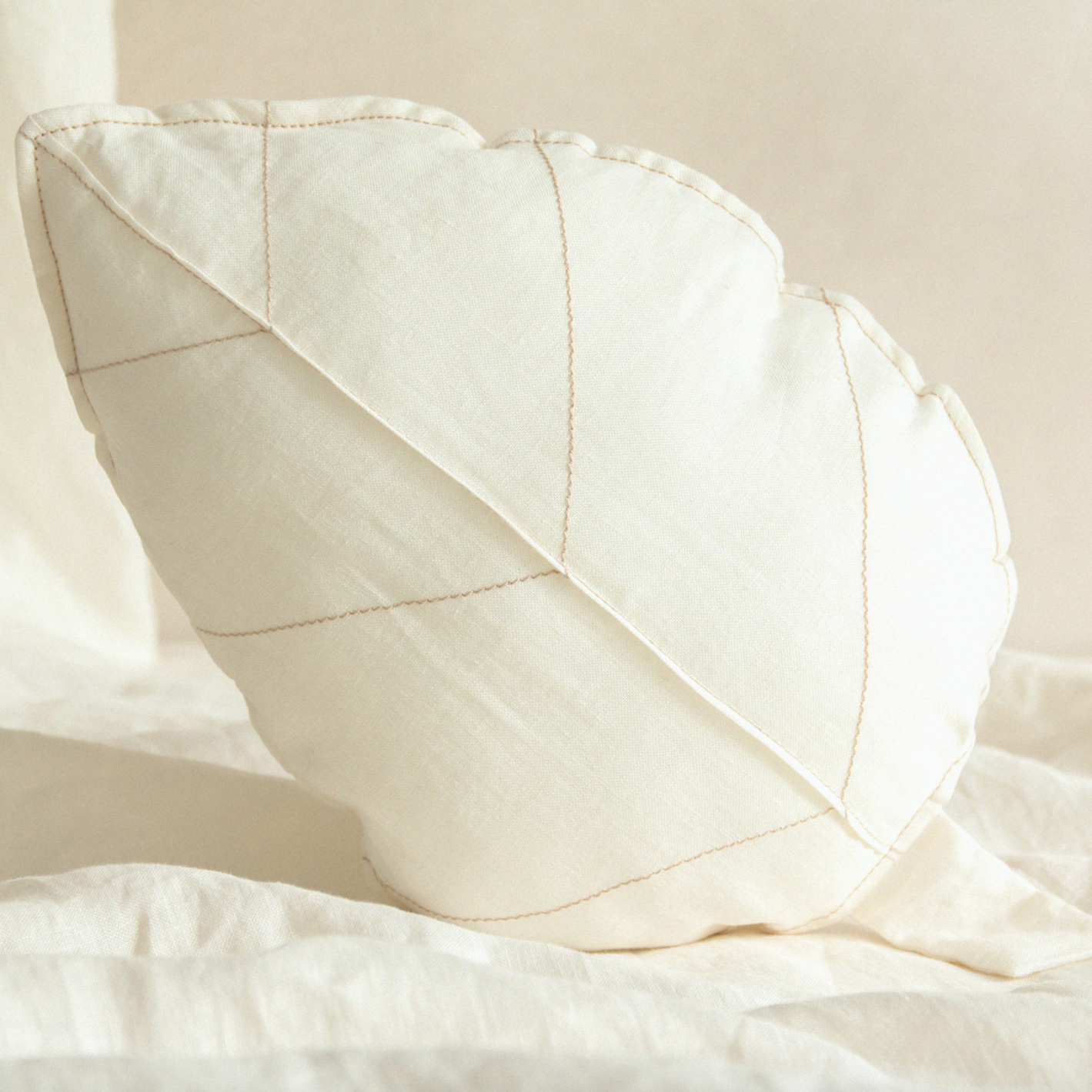 Cojín Hoja Lin Français - Off White