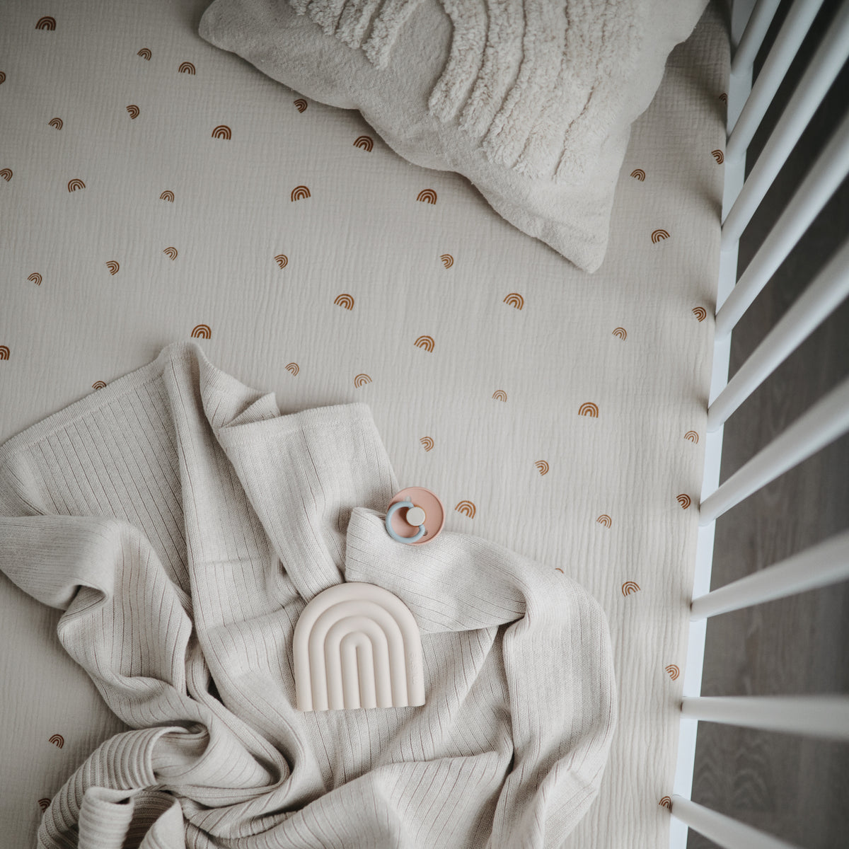 Manta Tejida - Ribbed Beige Melange