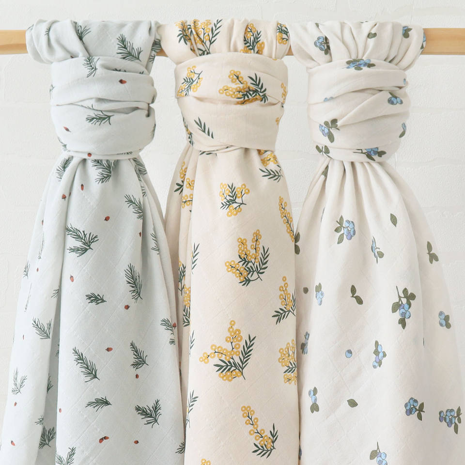 Swaddle / Manta Muselina 100% algodón orgánico - Yellow Flowers