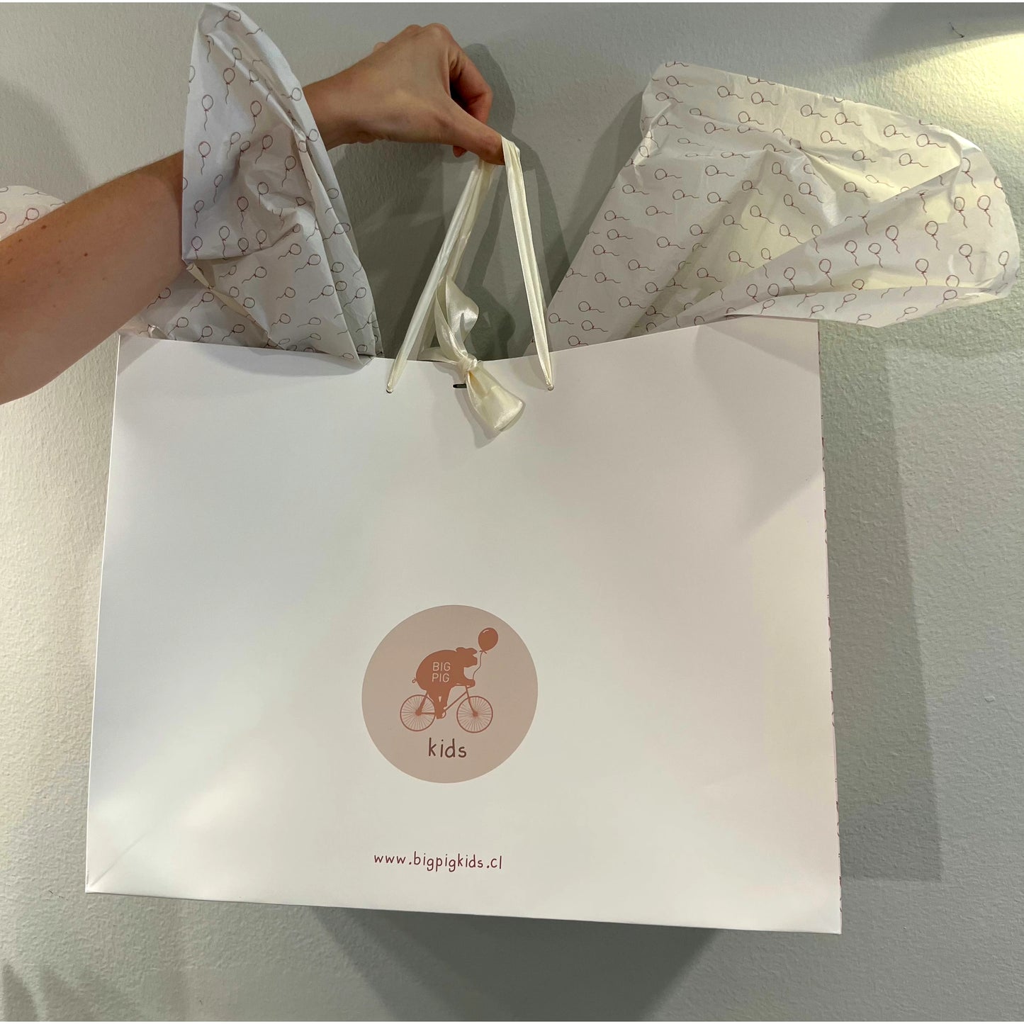 Bolsa para regalo con cinta de seda - L (20 x 45 x 35 cm)