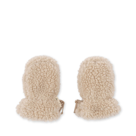 Mitones Grizz teddy baby mittens - Cream Off White