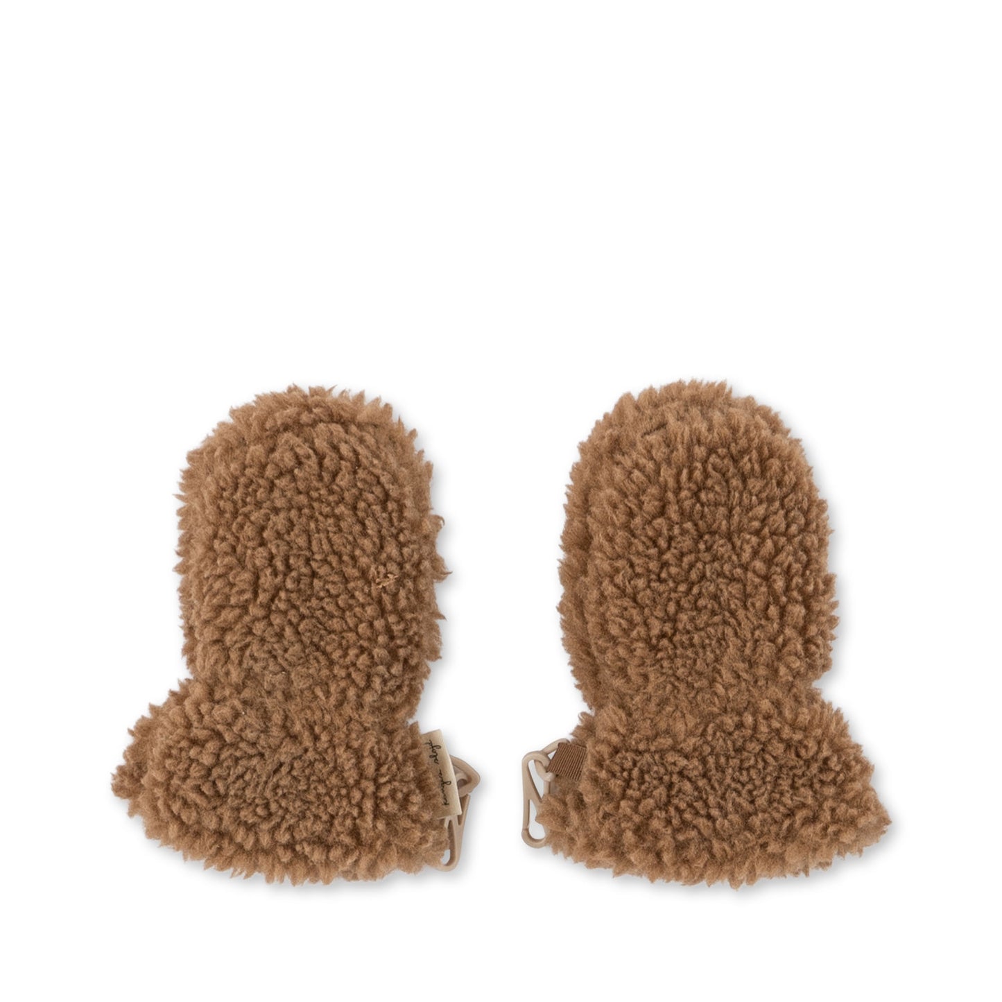 Mitones Grizz teddy baby mittens - Tobbaco brown
