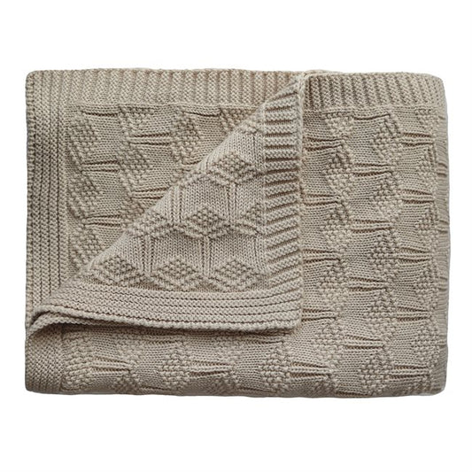 Manta Tejida - Honeycomb Beige