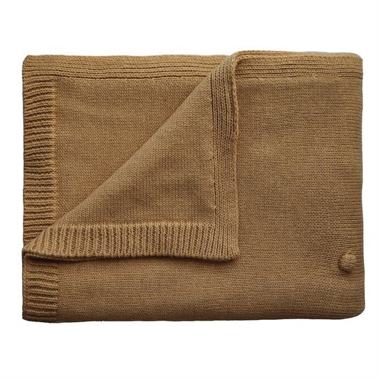 Manta Tejida - Textured Dots Mustard Melange