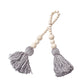 Colgante Madera - Pompones Gris
