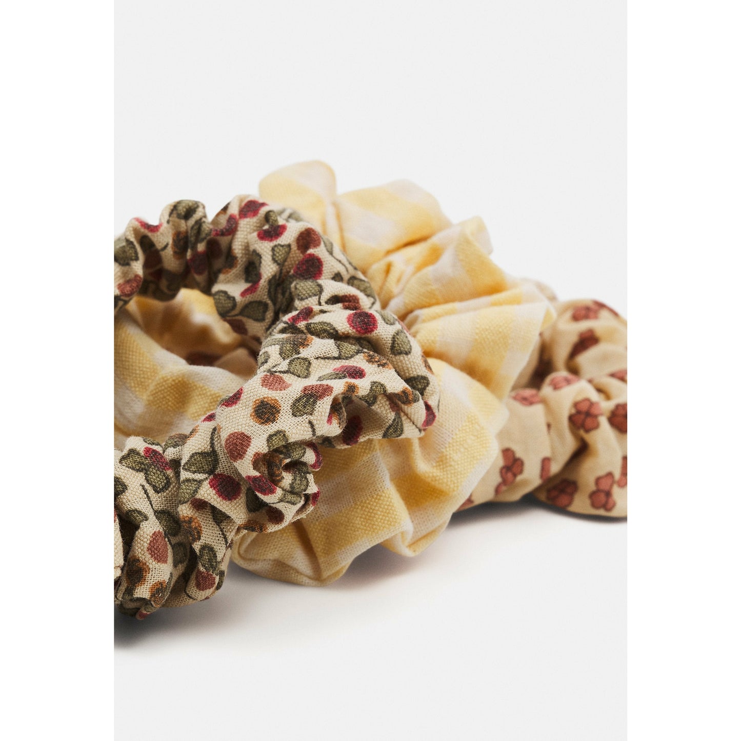 Colets Scrunchies Big - Buttercup Rosa/Yellow Check/Rosarie Red