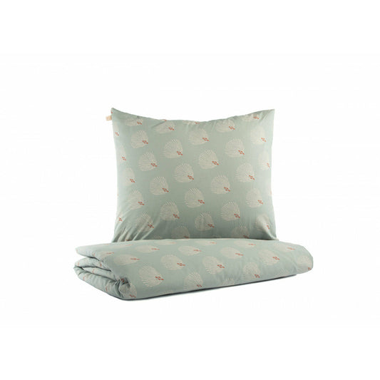 Funda nórdica Cama Himalaya - White Gatsby / Antique Green