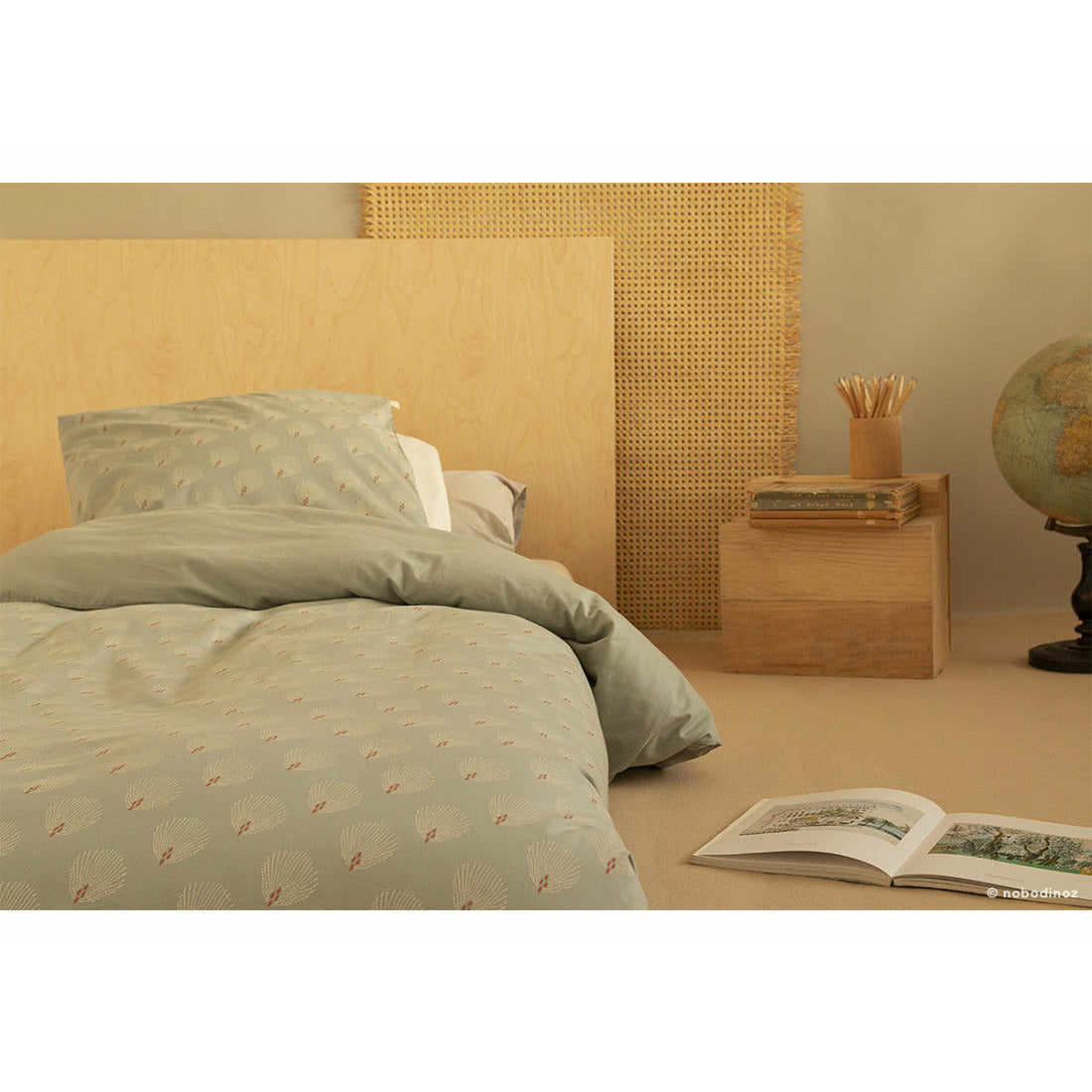 Funda nórdica Cama Himalaya - White Gatsby / Antique Green