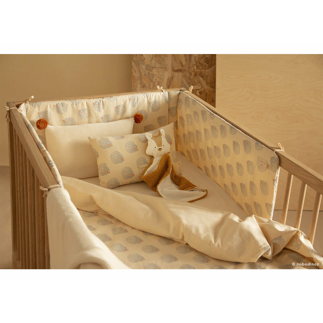 Protector de cuna Nest - Blue Gatsby Cream