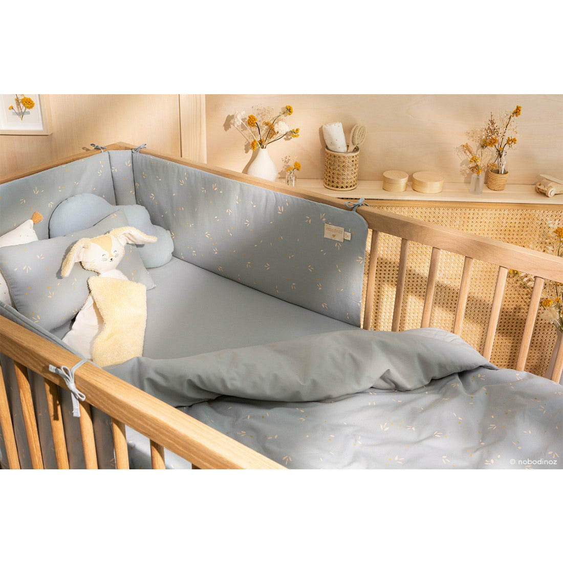 Protector de cuna Nest - Willow Soft Blue